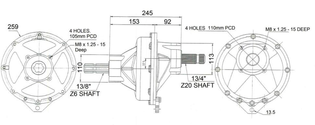PTO SPEED REDUCER