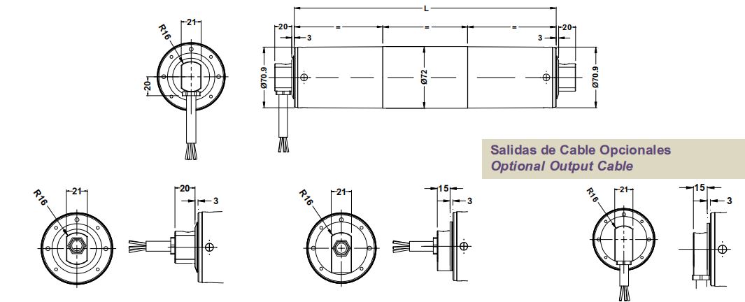 Motorized Drum Roller FOR BELT CONVEYORS SYSTEMS SIZE 72 DIA.