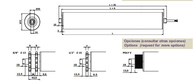 MOTORIZED ROLLERS FOR HANDLING SYSTEMS