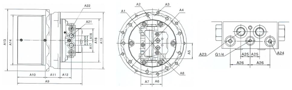 Travel Drive Hydraulic Motor / Traveling Drive Motor For Crawler Machines