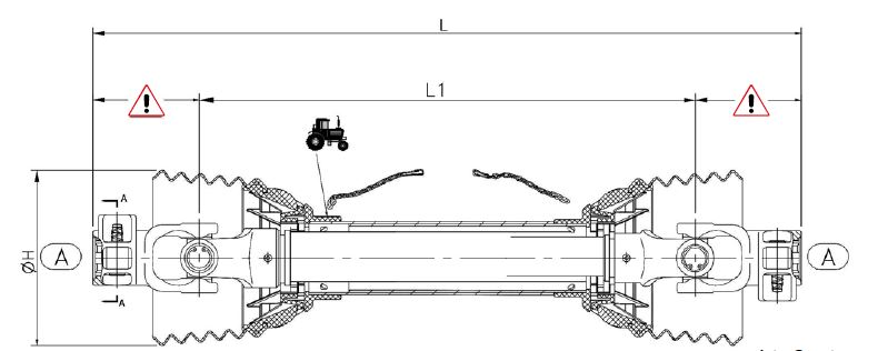 Pto Shaft And Standard Yoke 1”3/8 Z6 EC Legislation