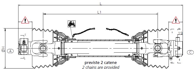 Pto Shaft Shear Bolt Torque Limiters (SB) And Yoke 1” 3/8 Z6 EC Legislation