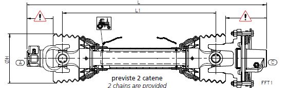 Pto Shaft Friction Torque Limiters With Conical Spring Washer (FFT) And Yoke 1” 3/8 Z6 EC Legislation