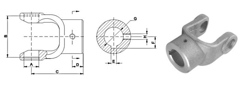 Plain Bore Yoke With Keyway And Threaded Hole