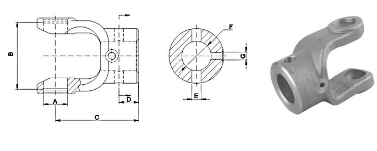 Plain Bore Yoke With Pin Hole And Threaded Hole