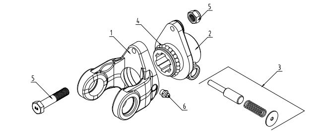 Outer Yoke With Push-pin For Pto Shaft